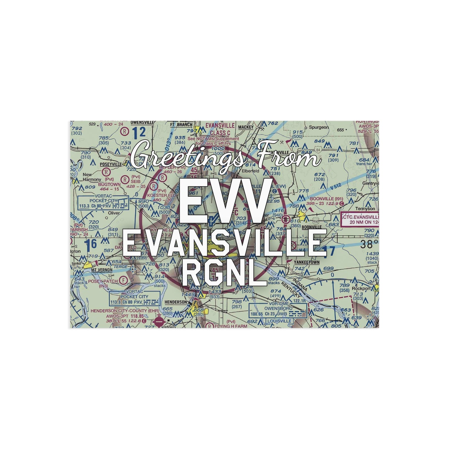 EVV Postcard | Evansville Regional Airport Card