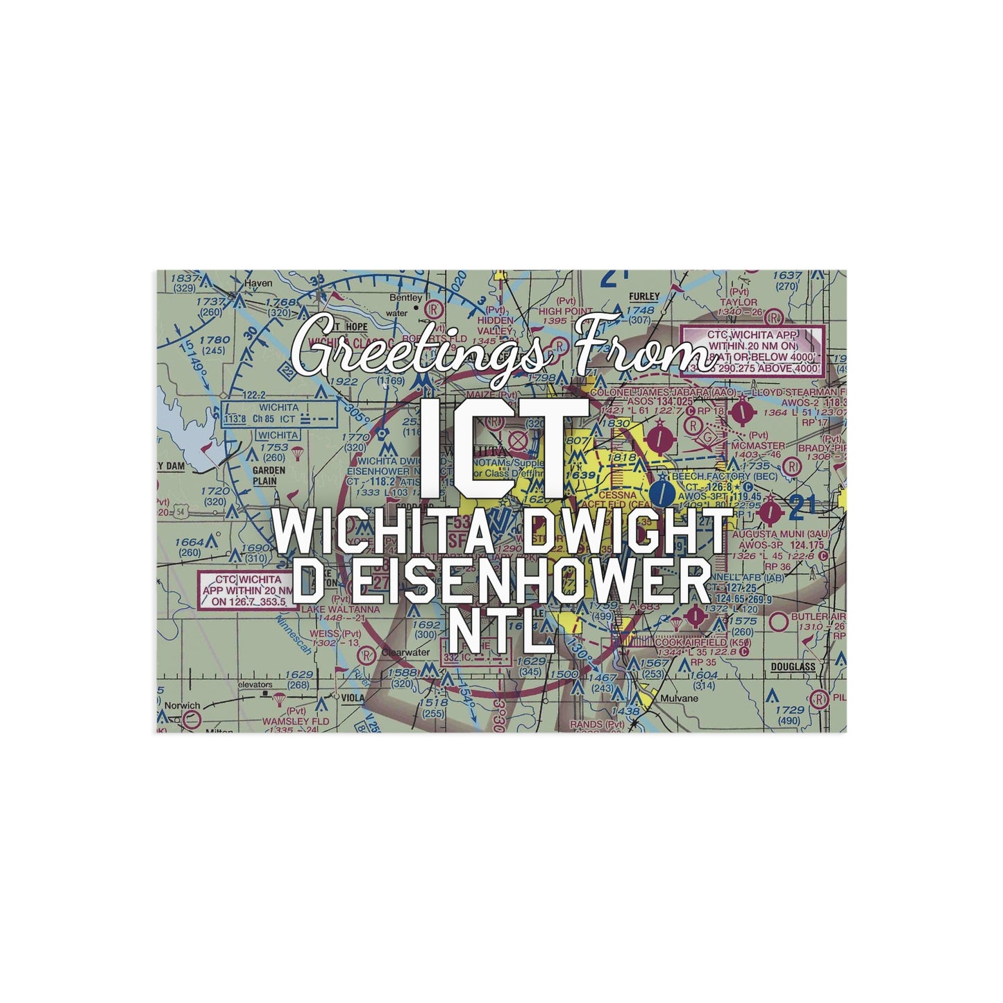 ICT Postcard | Wichita Dwight D Eisenhower National Airport Card
