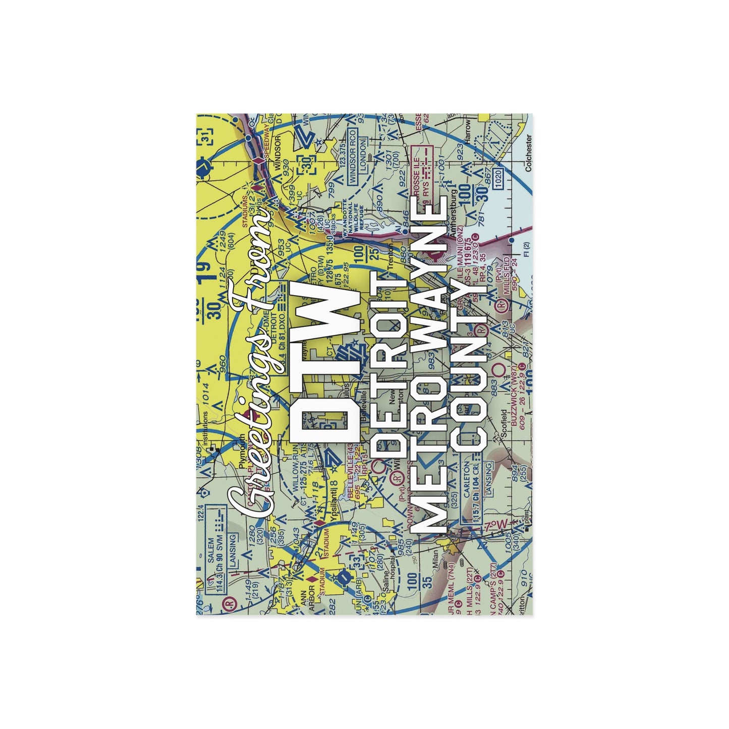 DTW Postcard | Detroit Metro Wayne County Airport Card