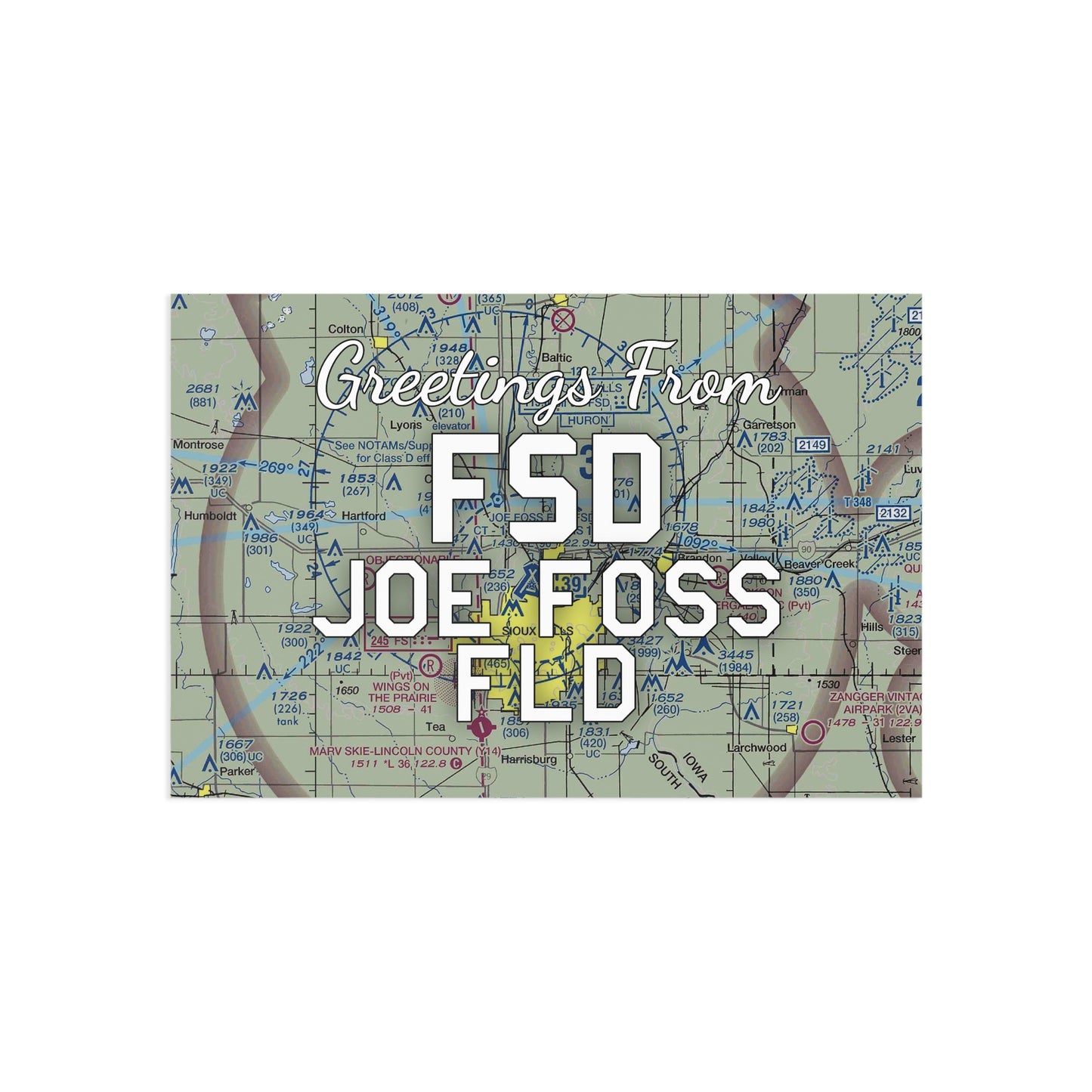 FSD Postcard | Joe Foss Field Airport Card