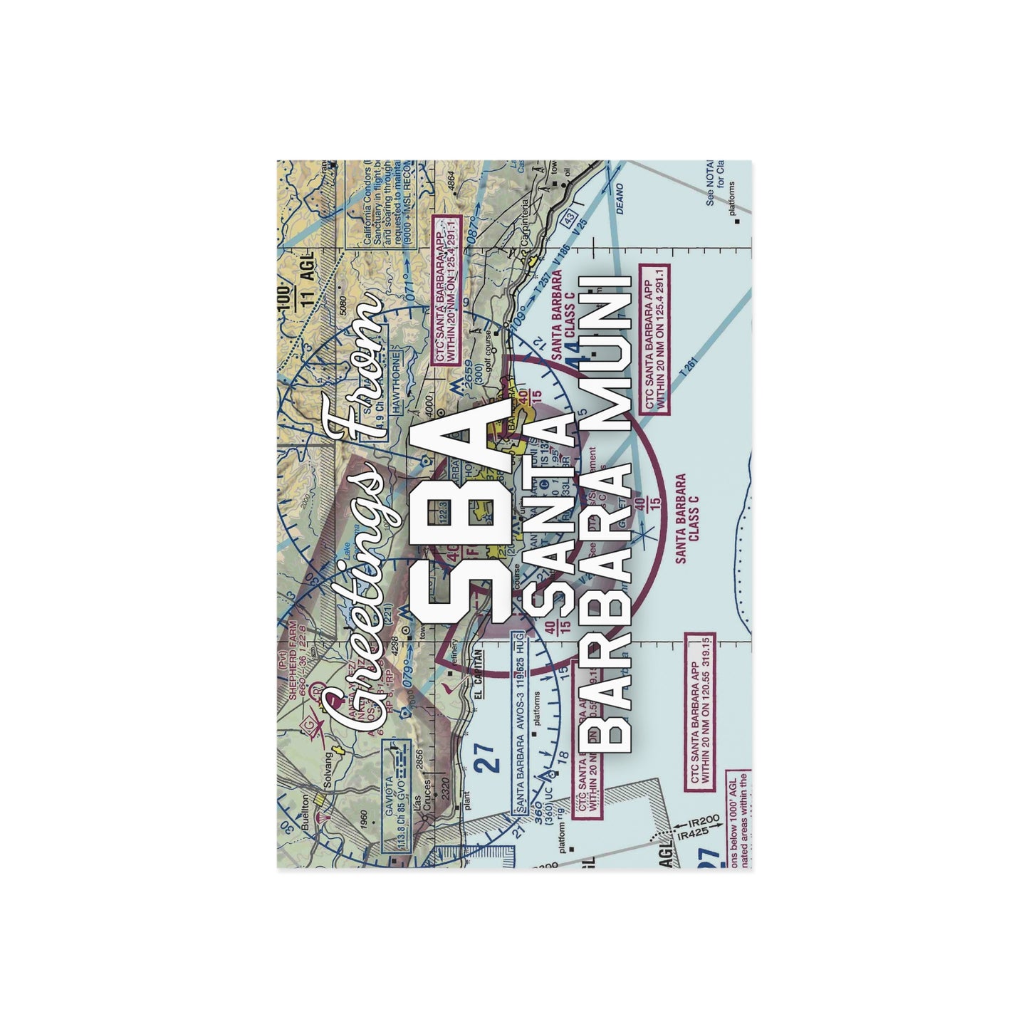 SBA Postcard | Santa Barbara Municipal Airport Card