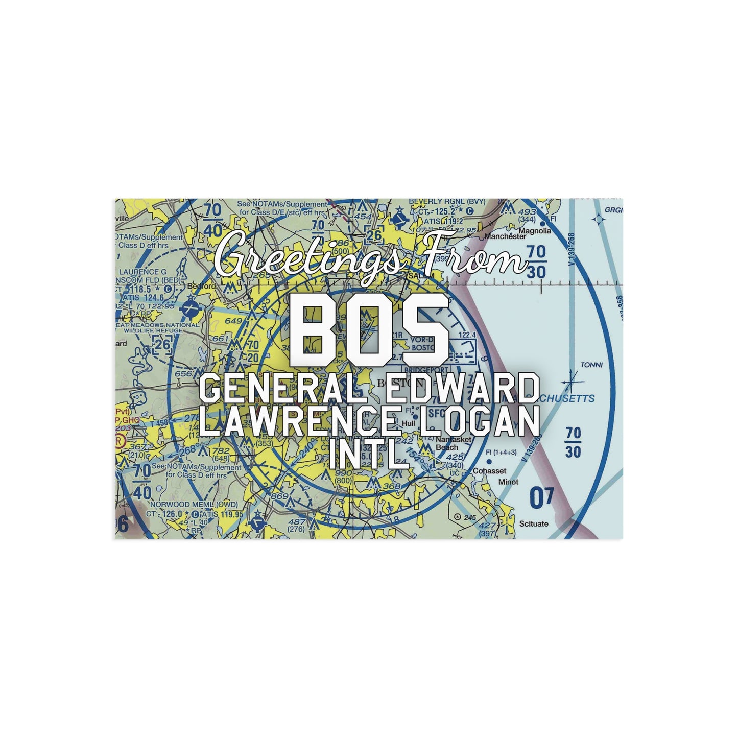 BOS Postcard | General Edward Lawrence Logan International Airport Card