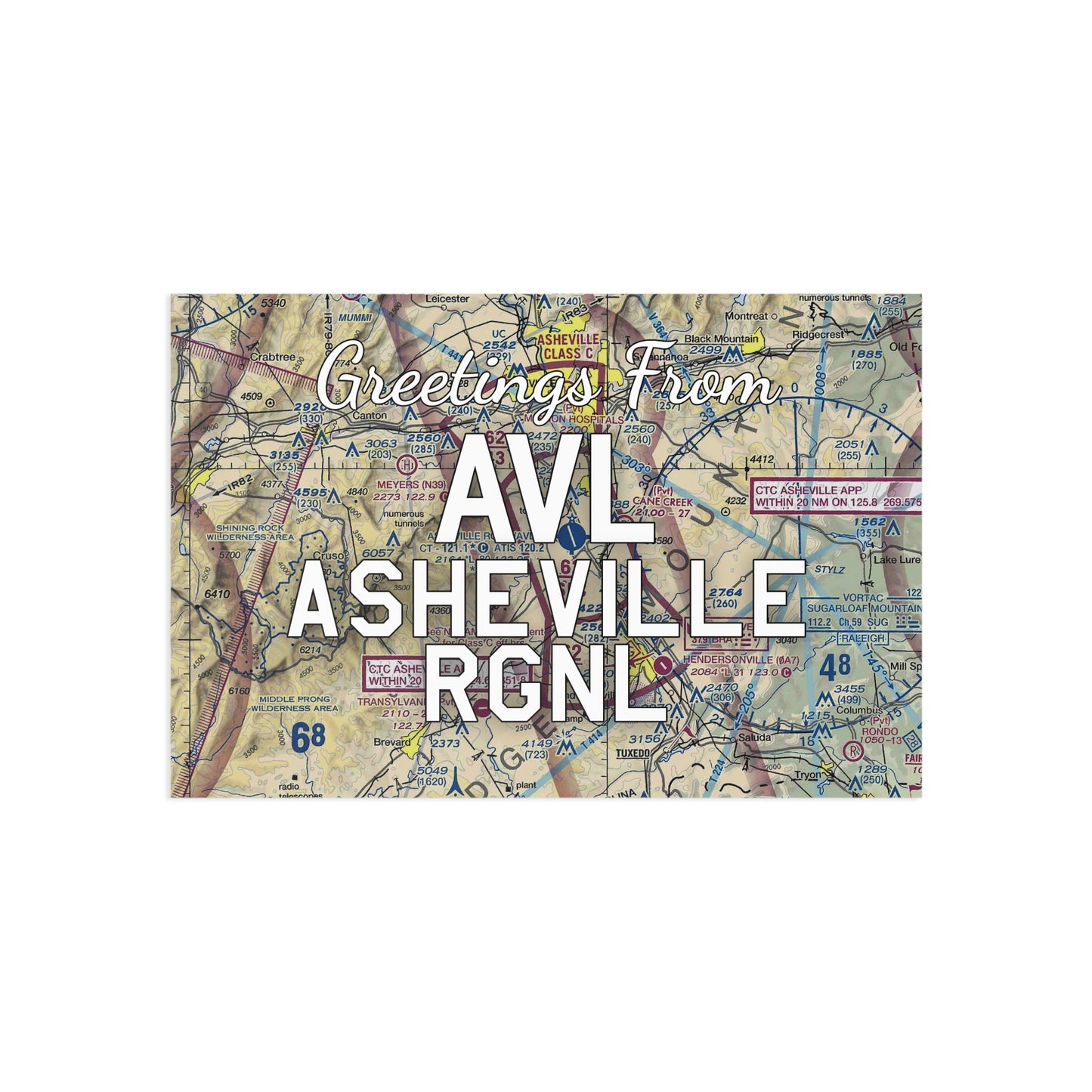 AVL Postcard | Asheville Regional Airport Card