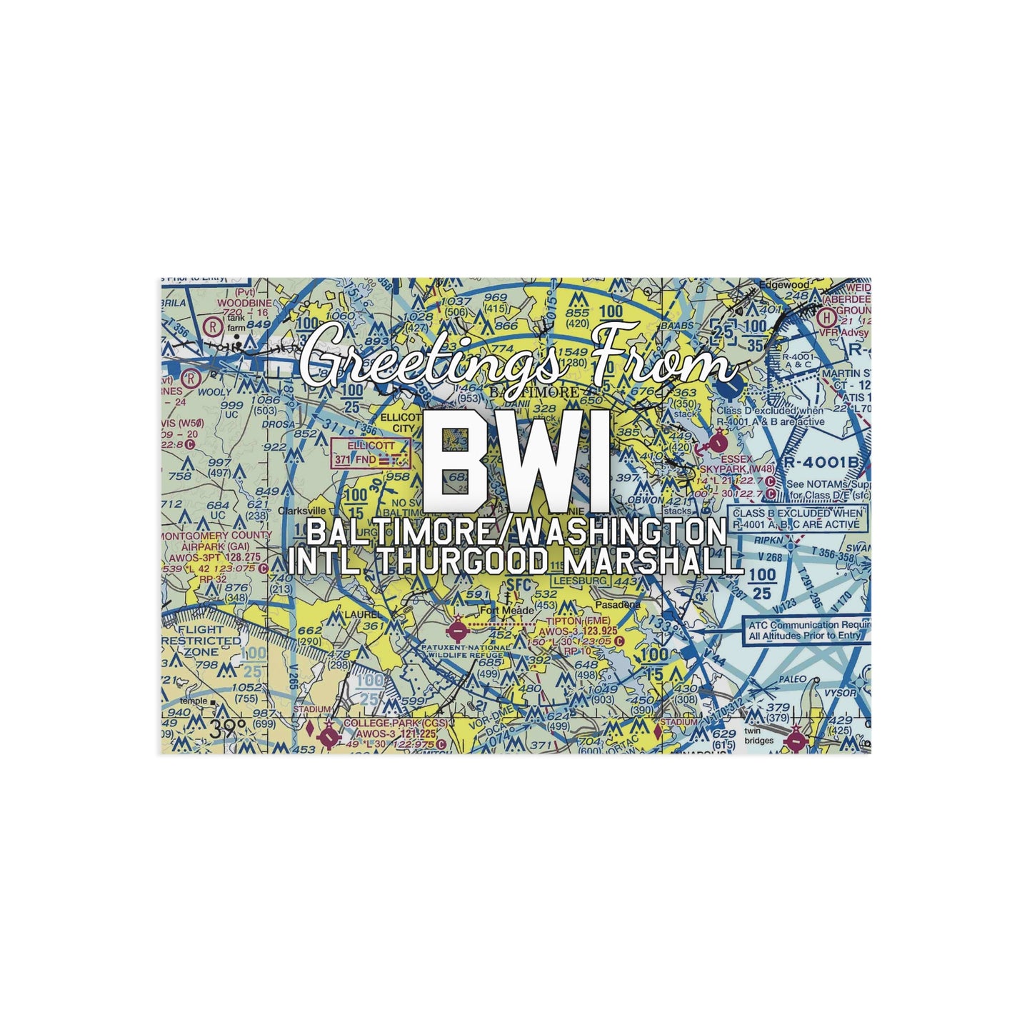 BWI Postcard | Baltimore/Washington International Thurgood Marshall Airport Card