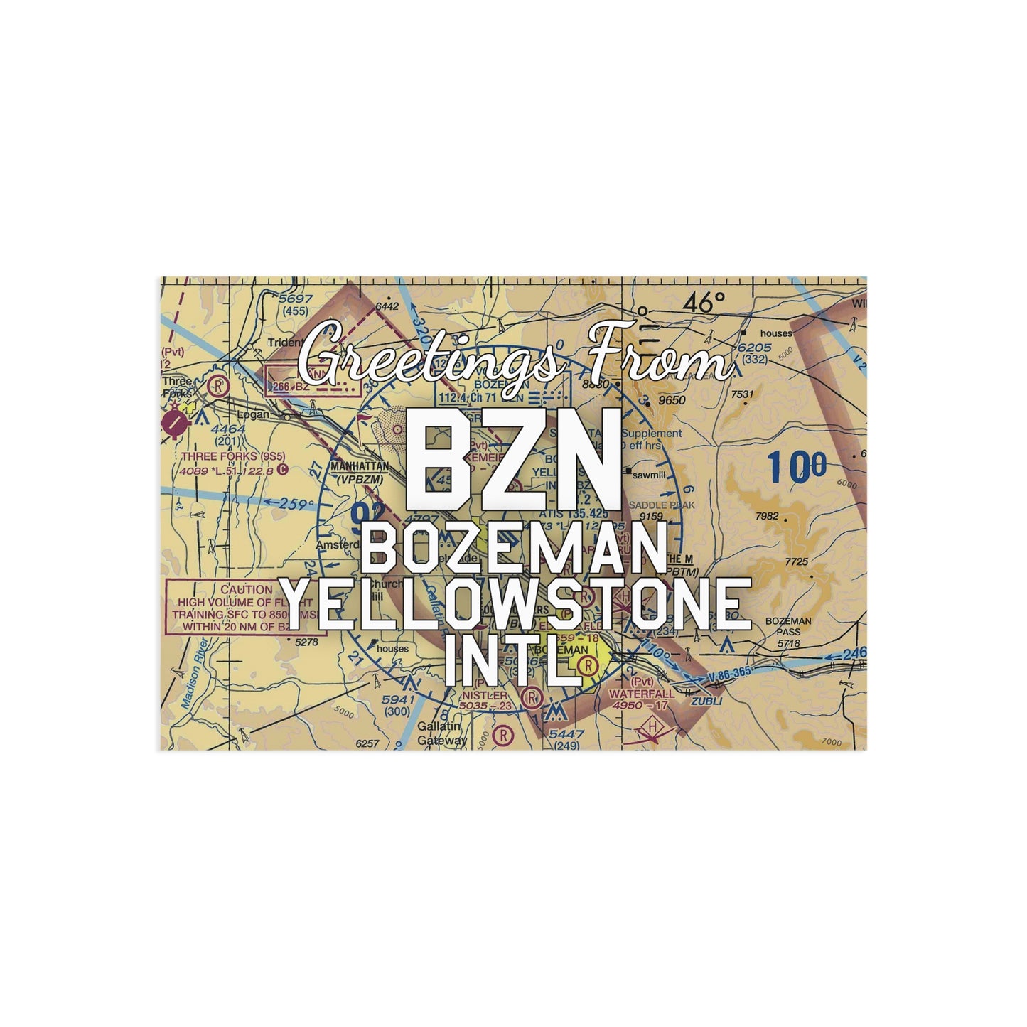 BZN Postcard | Bozeman Yellowstone International Airport Card