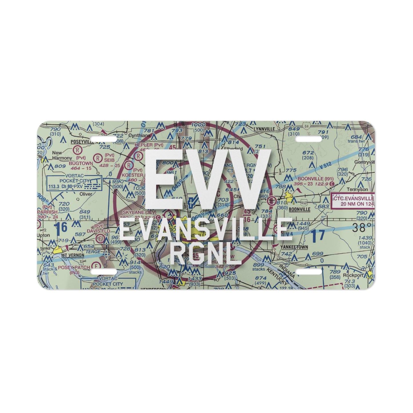 EVV Vanity Plate | Evansville Regional Airport Vanity Plate