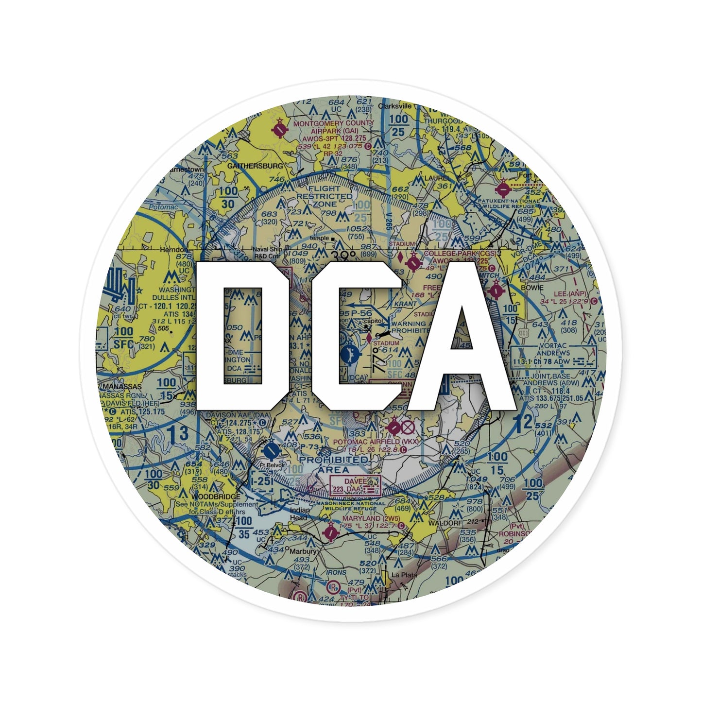 DCA Round Sticker | Ronald Reagan Washington National Airport Sticker