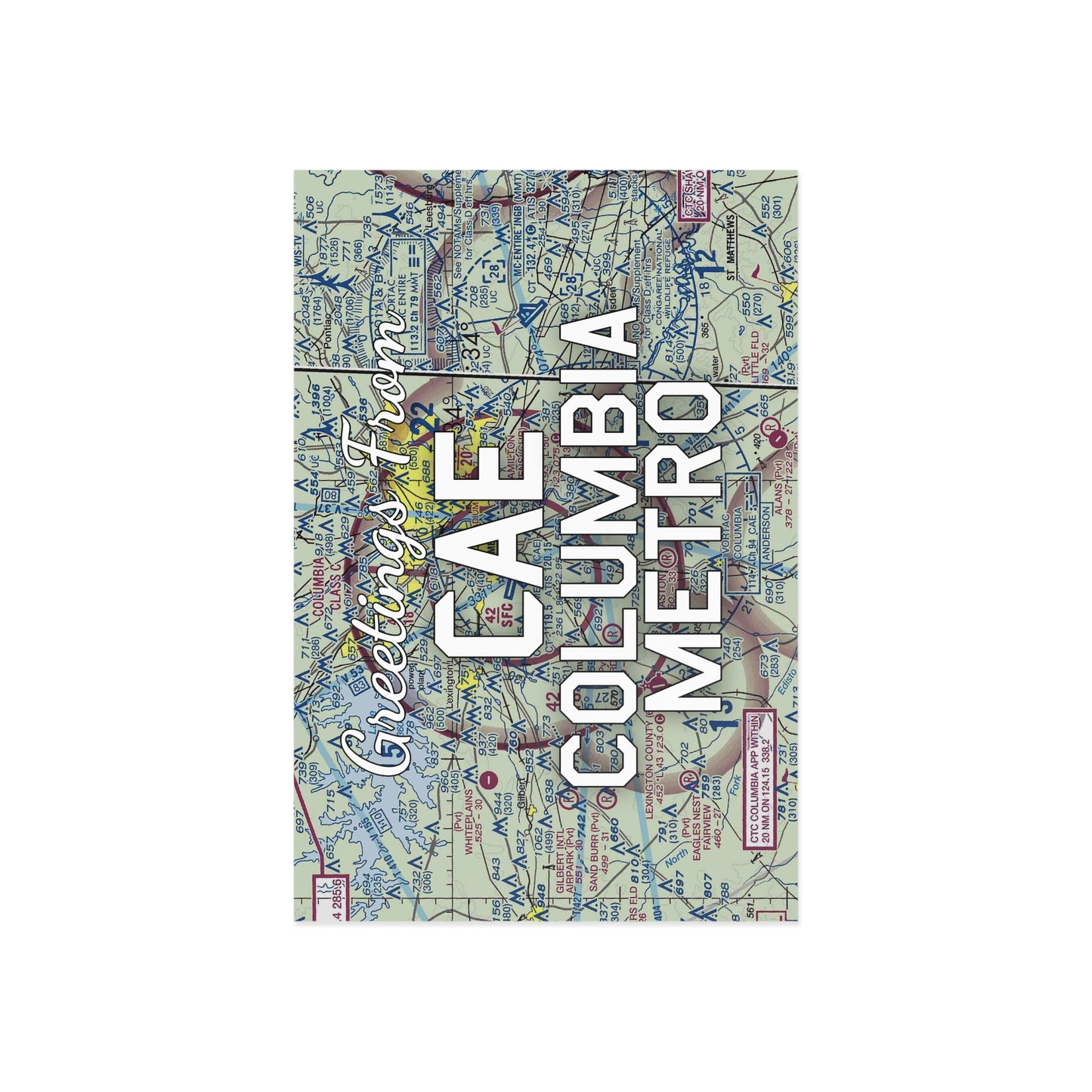CAE Postcard | Columbia Metro Airport Card
