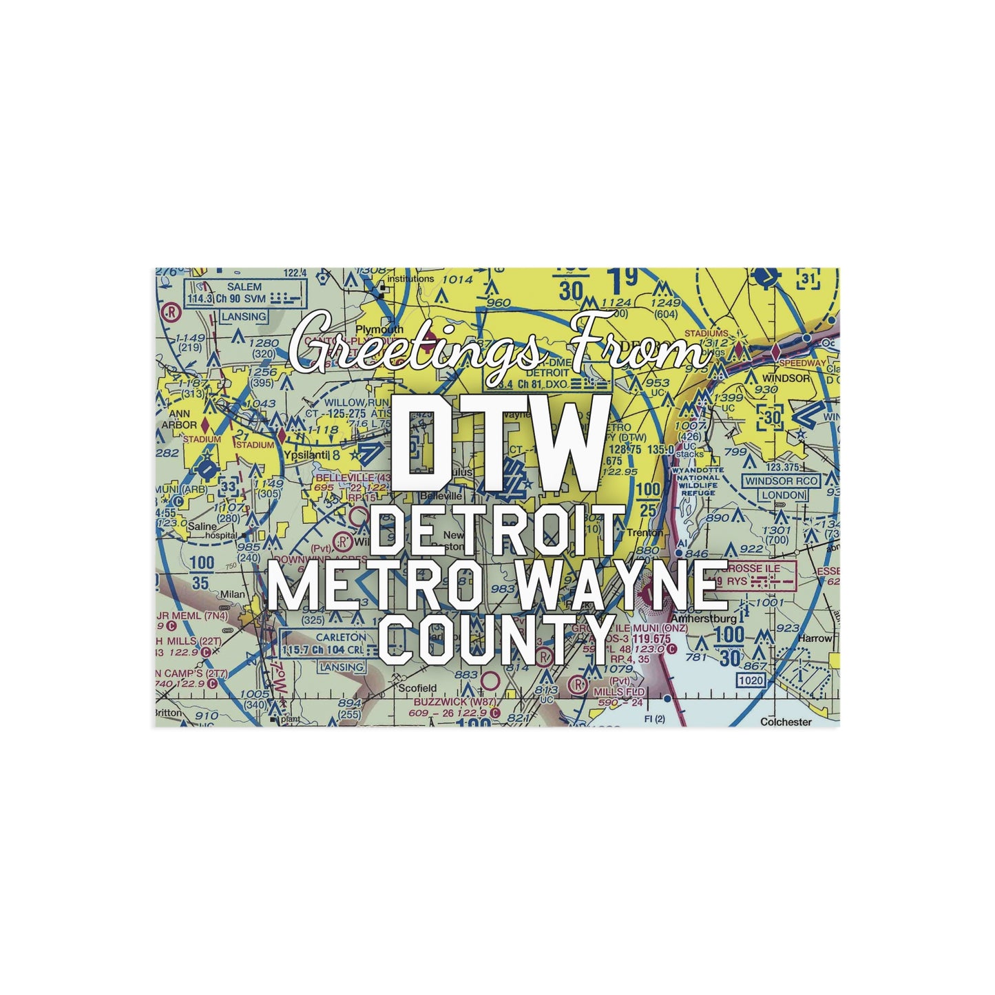 DTW Postcard | Detroit Metro Wayne County Airport Card