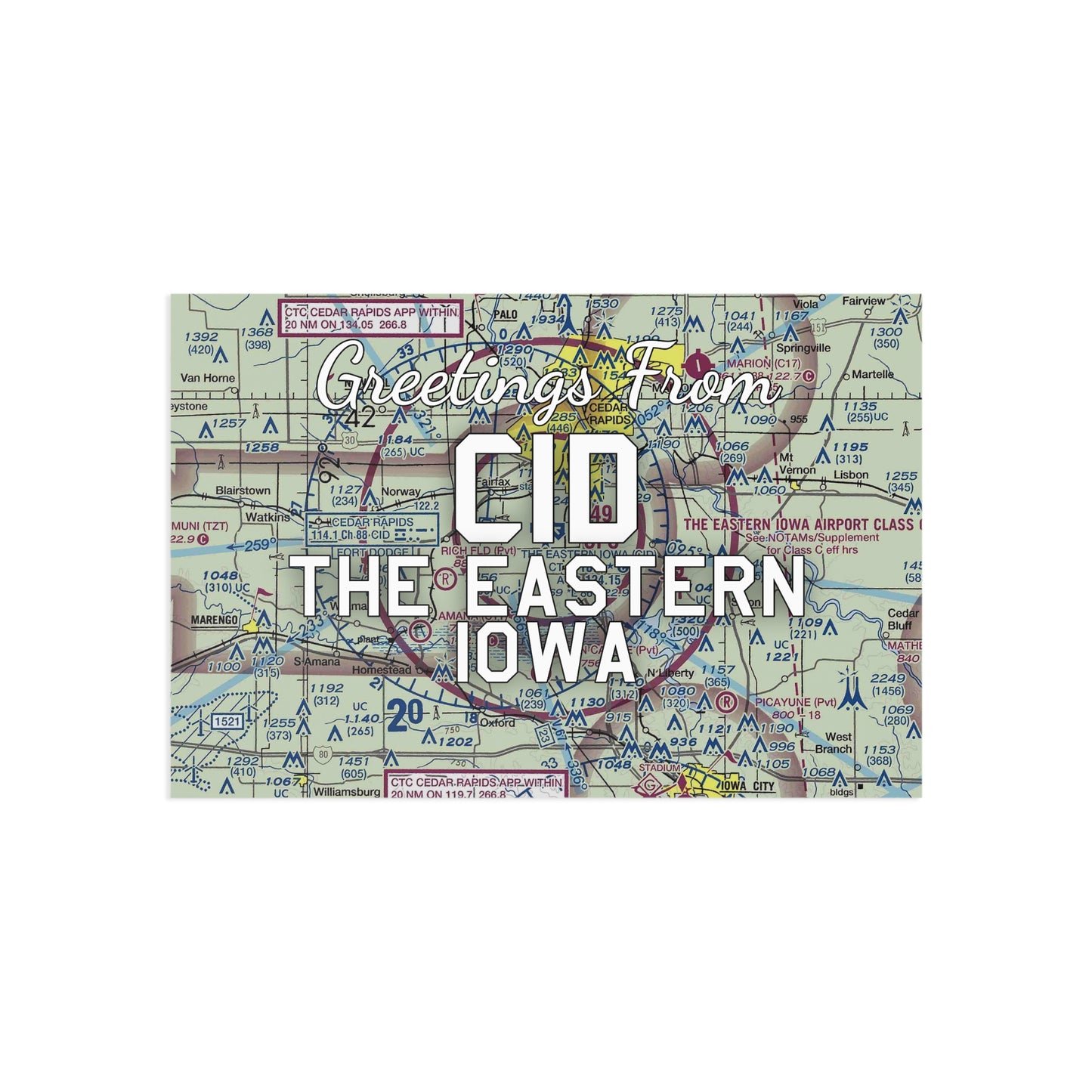 CID Postcard | The Eastern Iowa Airport Card