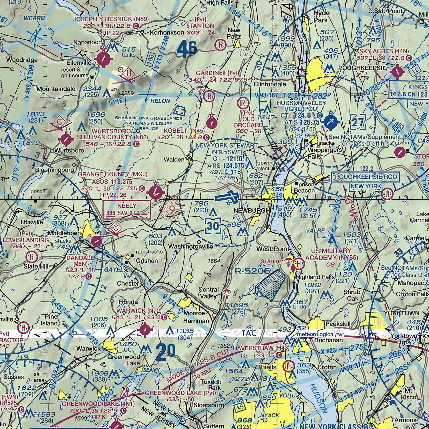 SWF - VFR Chart