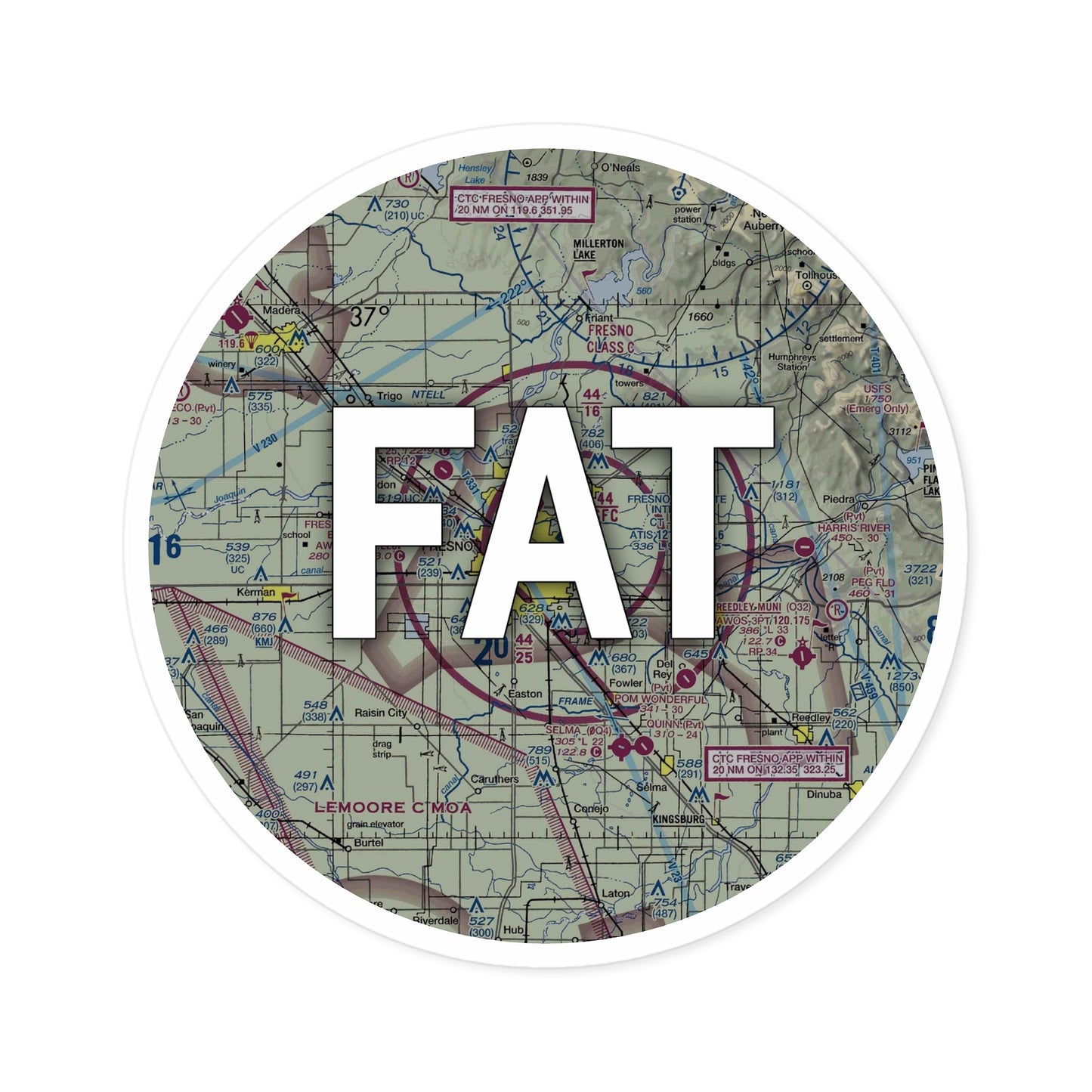 FAT Round Sticker | Fresno Yosemite International Airport Sticker