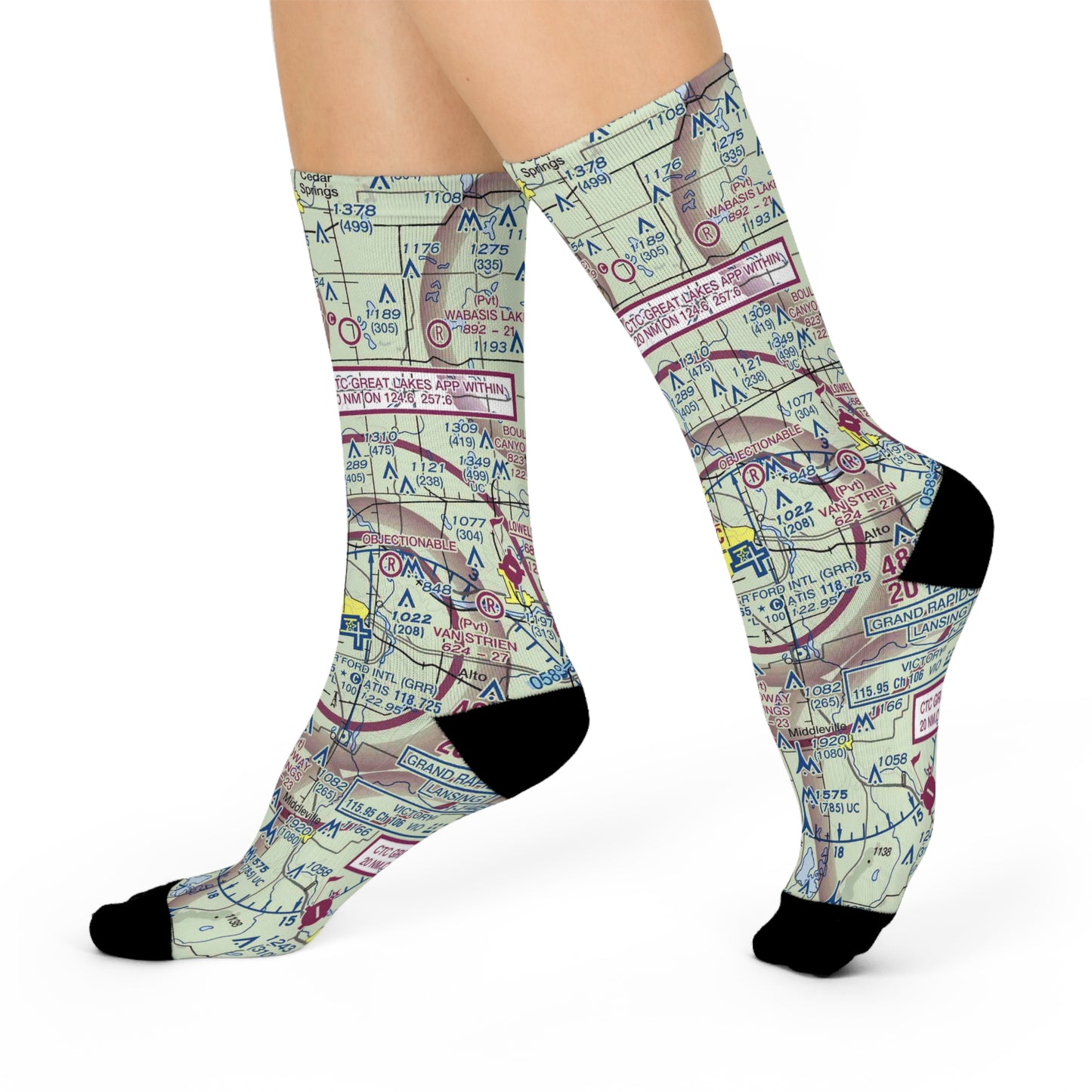 GRR Cushioned Crew Socks | Gerald R Ford International Airport Socks