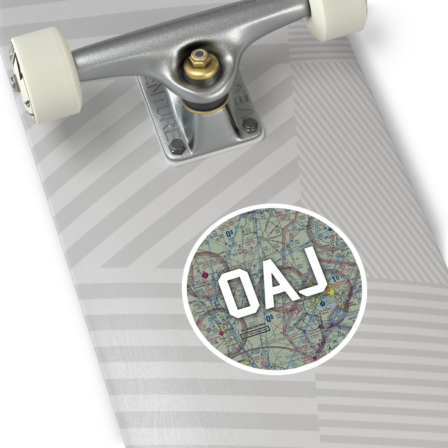 OAJ Round Sticker | Albert J Ellis Airport Sticker