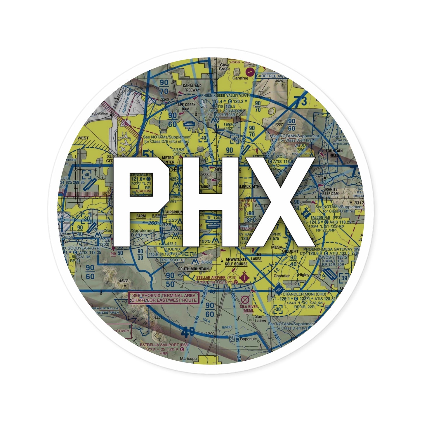 PHX Round Sticker | Phoenix Sky Harbor International Airport Sticker