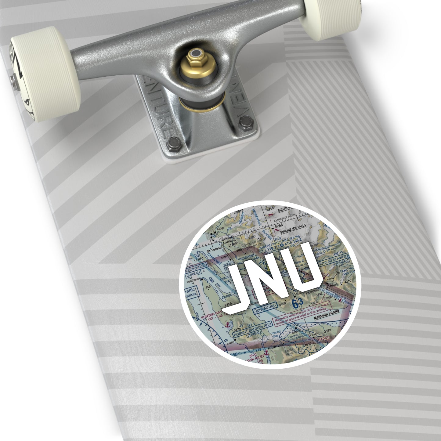 JNU Round Sticker | Juneau International Airport Sticker