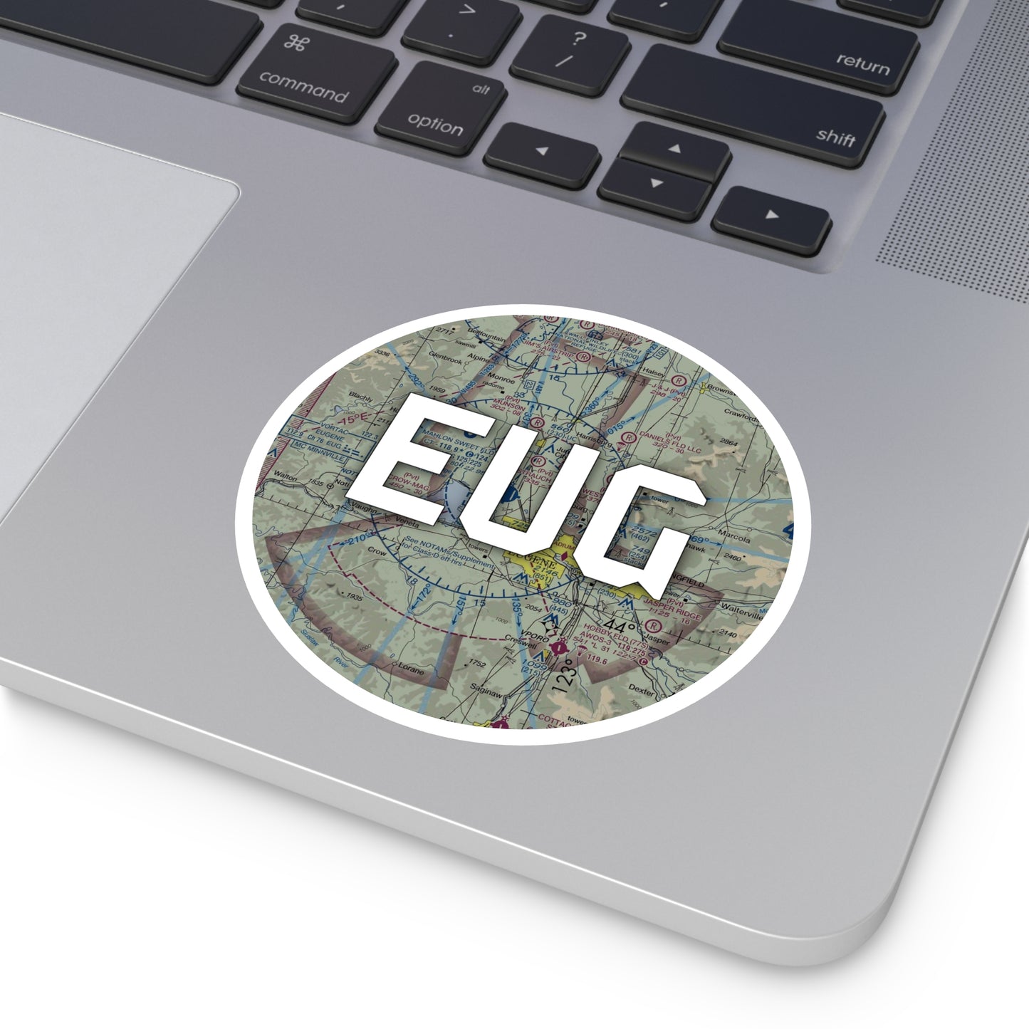 EUG Round Sticker | Mahlon Sweet Field Airport Sticker