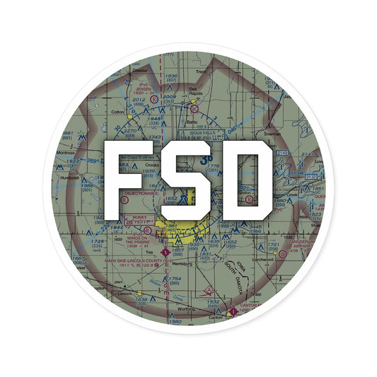 FSD Round Sticker | Joe Foss Field Airport Sticker