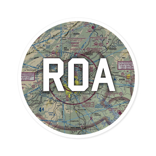 ROA Round Sticker | Roanoke/Blacksburg Regional (Woodrum Field) Airport Sticker