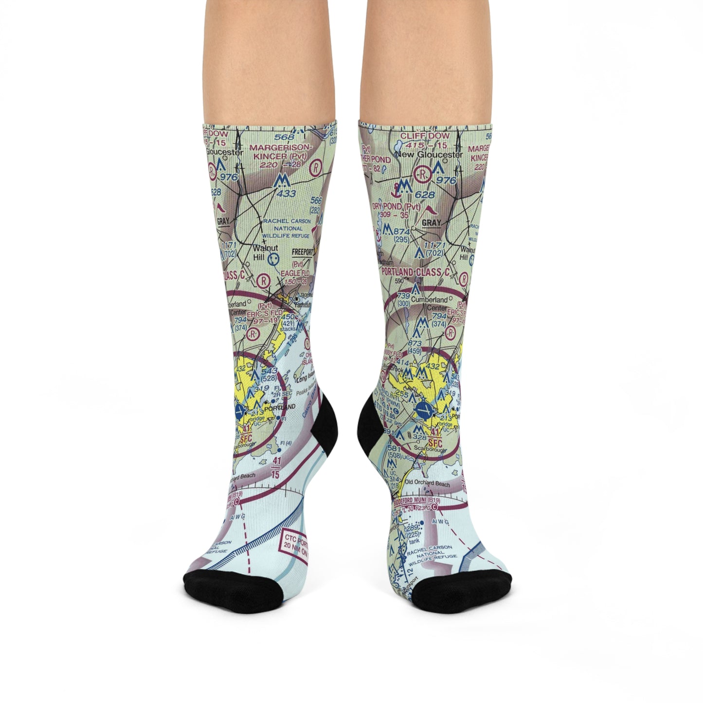 PWM Cushioned Crew Socks | Portland International Jetport Airport Socks