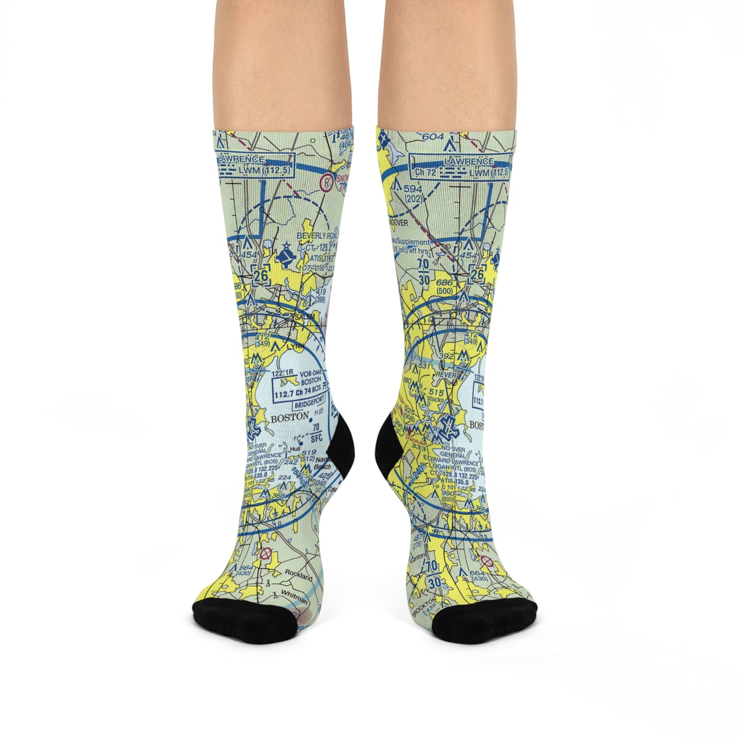 BOS Cushioned Crew Socks | General Edward Lawrence Logan International Airport Socks