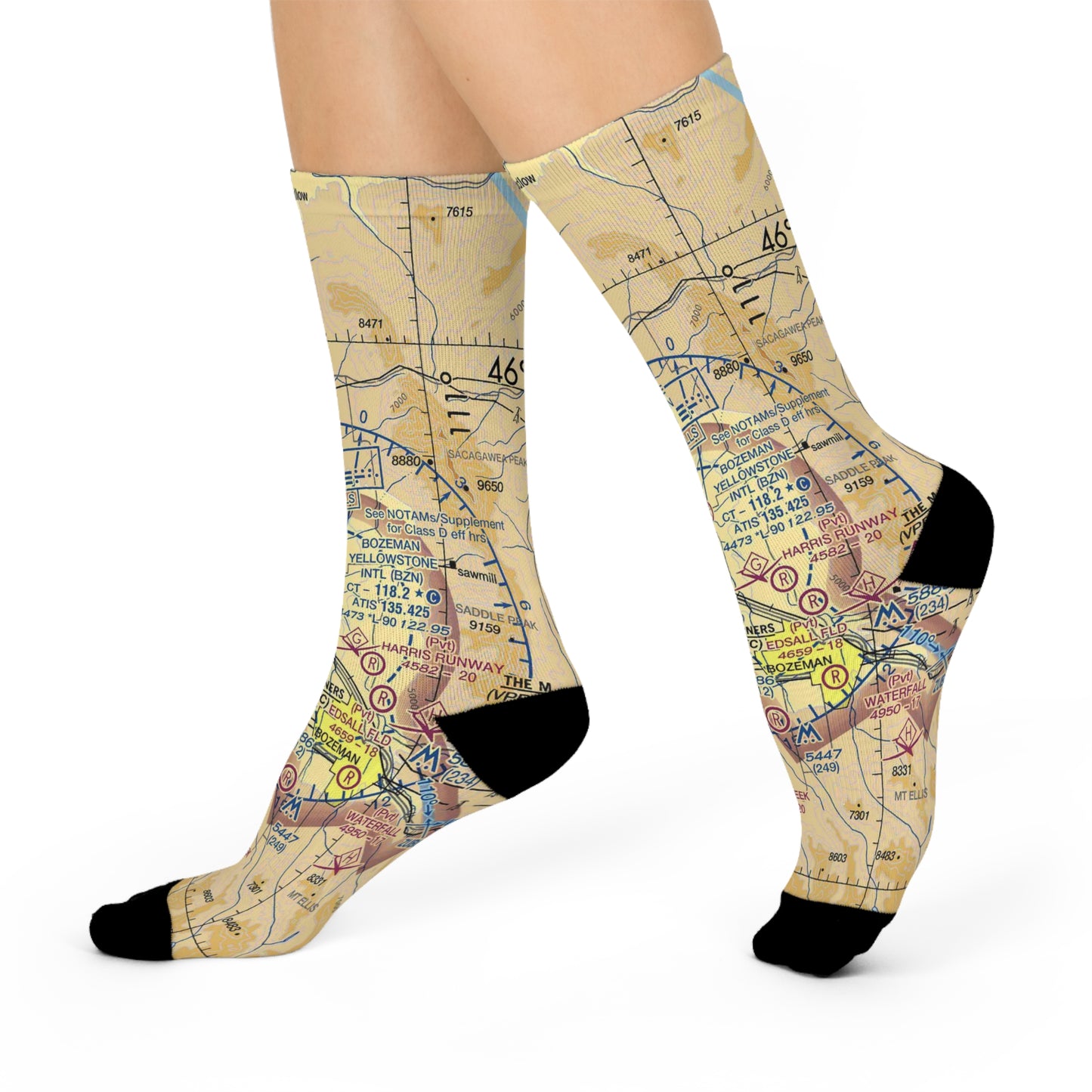 BZN Cushioned Crew Socks | Bozeman Yellowstone International Airport Socks