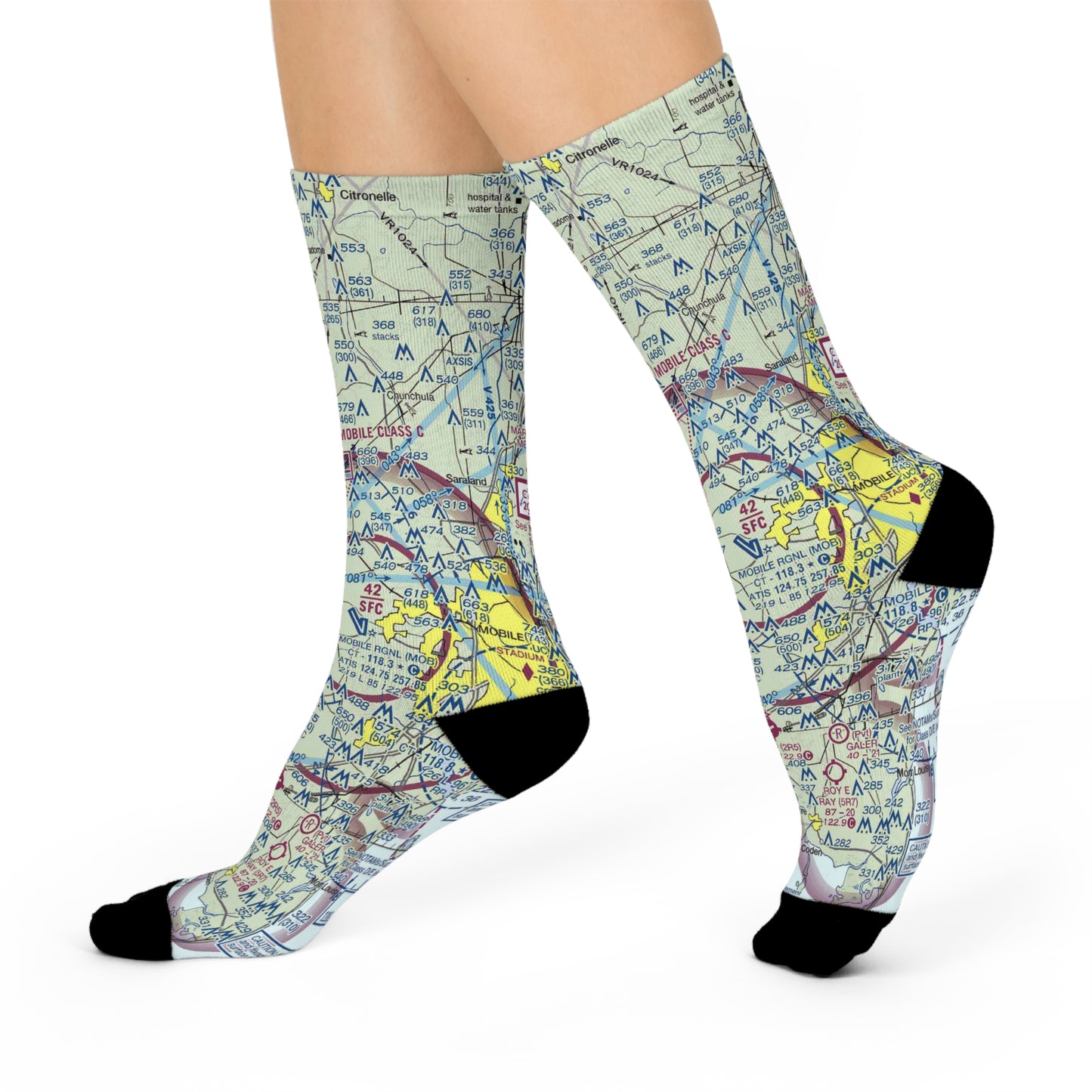 MOB Cushioned Crew Socks | Mobile Regional Airport Socks