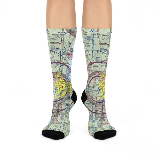 GRB Cushioned Crew Socks | Green Bay/Austin Straubel International Airport Socks