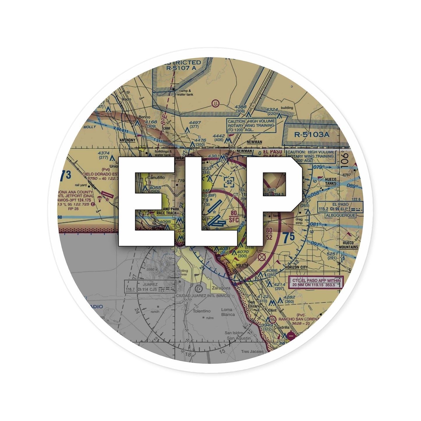 ELP Round Sticker | El Paso International Airport Sticker