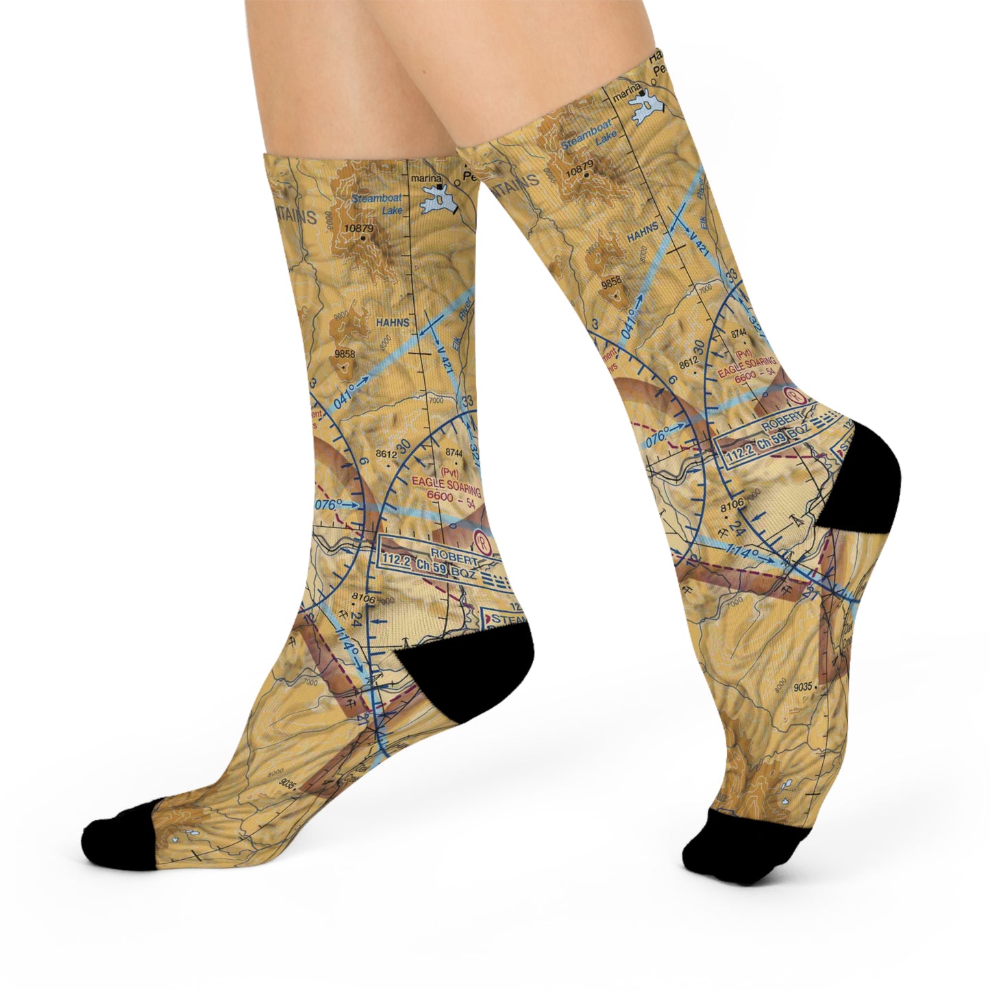 HDN Cushioned Crew Socks | Yampa Valley Airport Socks