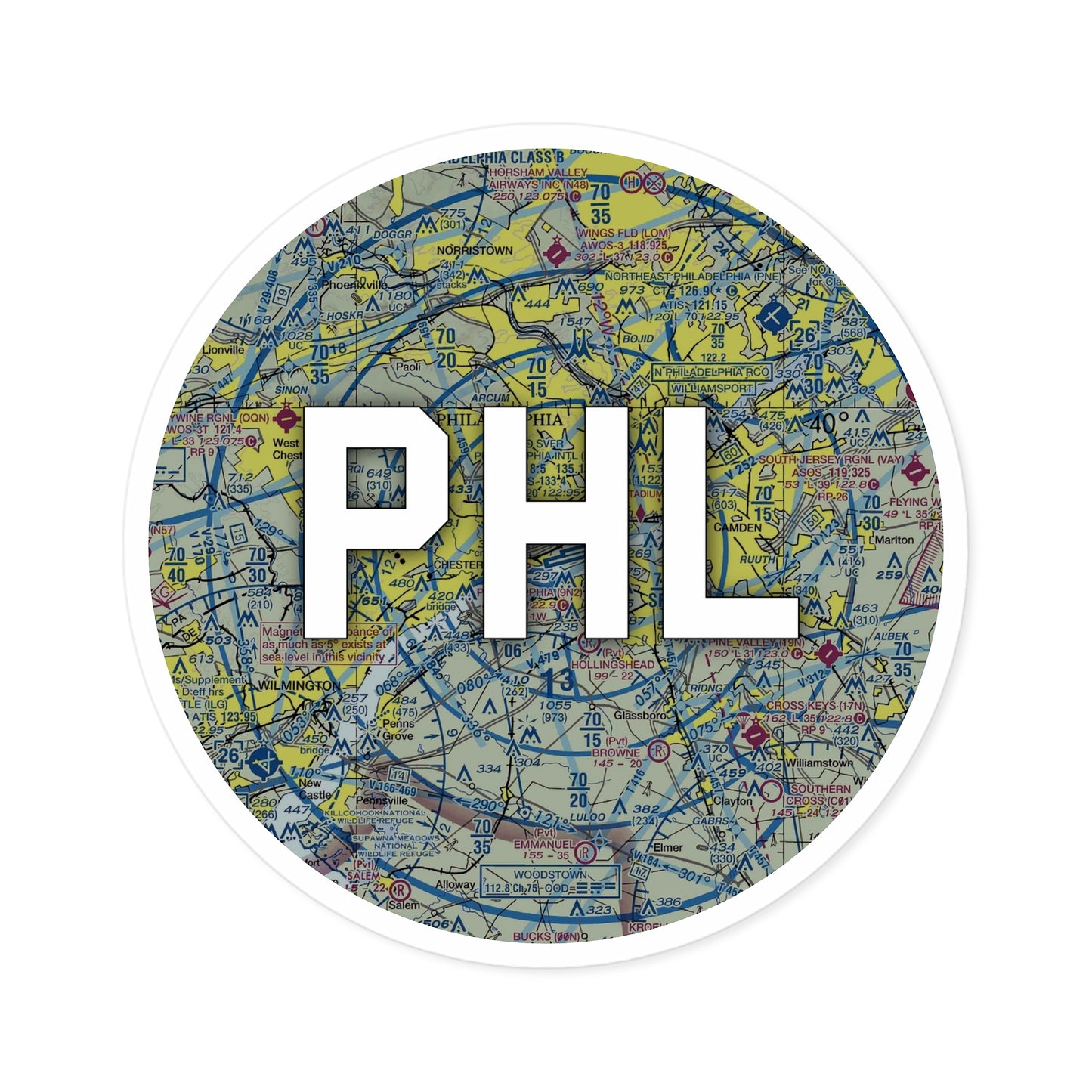 PHL Round Sticker | Philadelphia International Airport Sticker