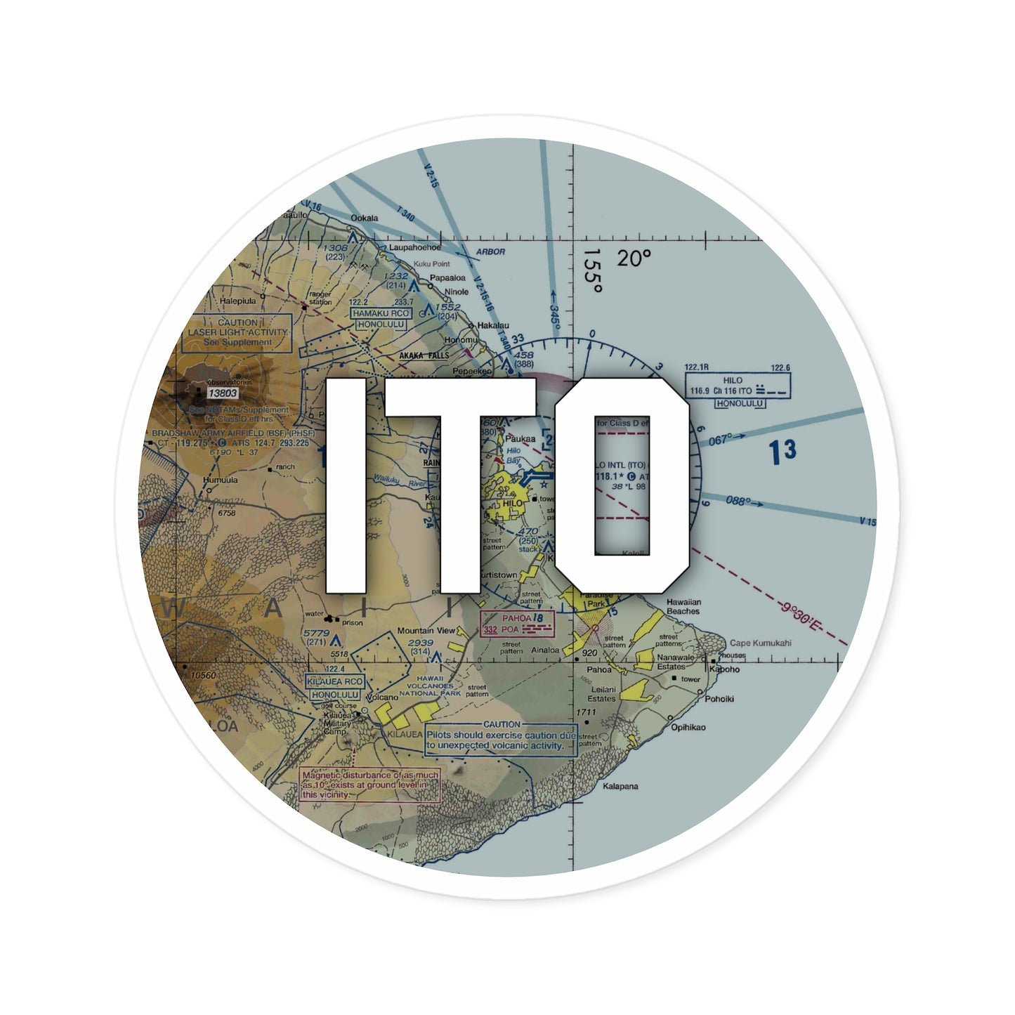 ITO Round Sticker | Hilo International Airport Sticker