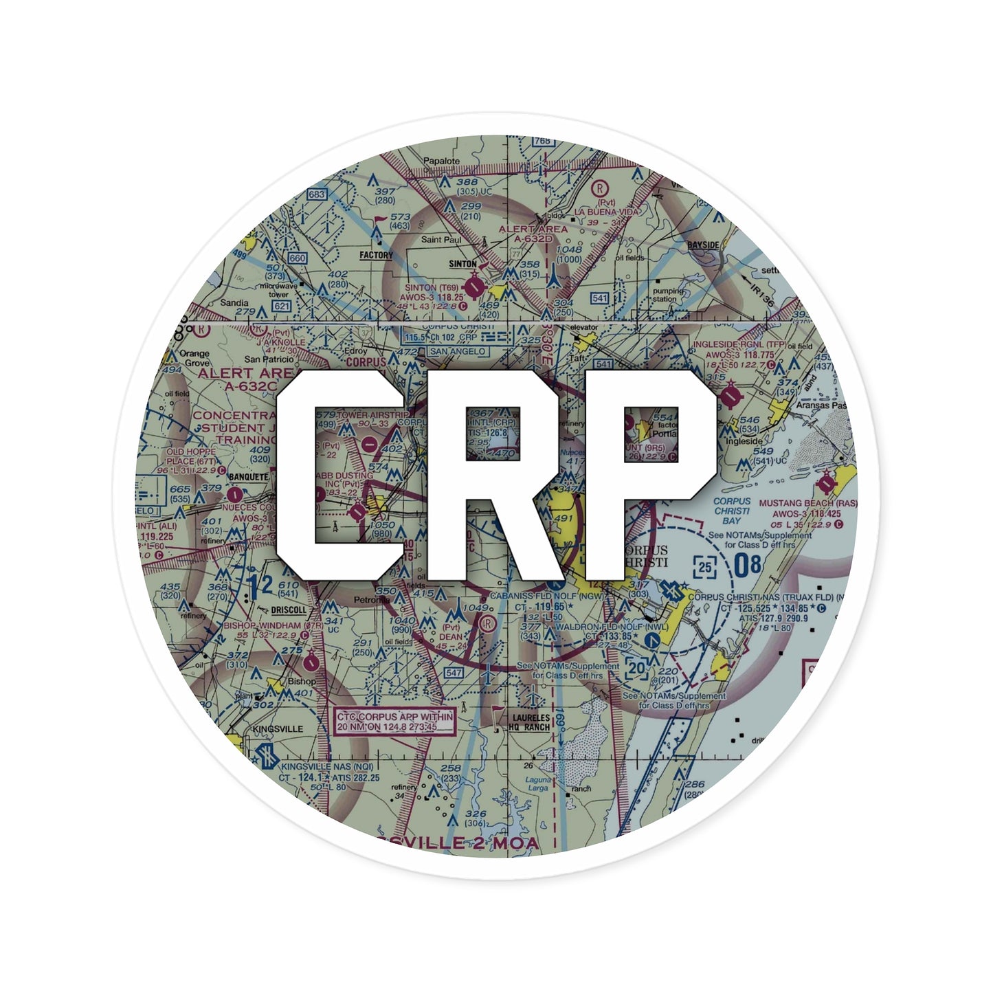 CRP Round Sticker | Corpus Christi International Airport Sticker