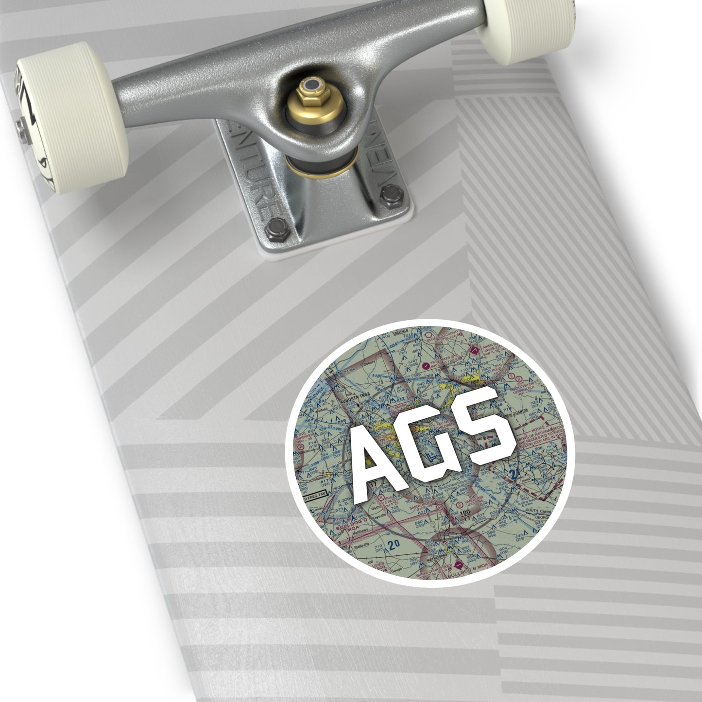 AGS Round Sticker | Augusta Regional At Bush Field Airport Sticker