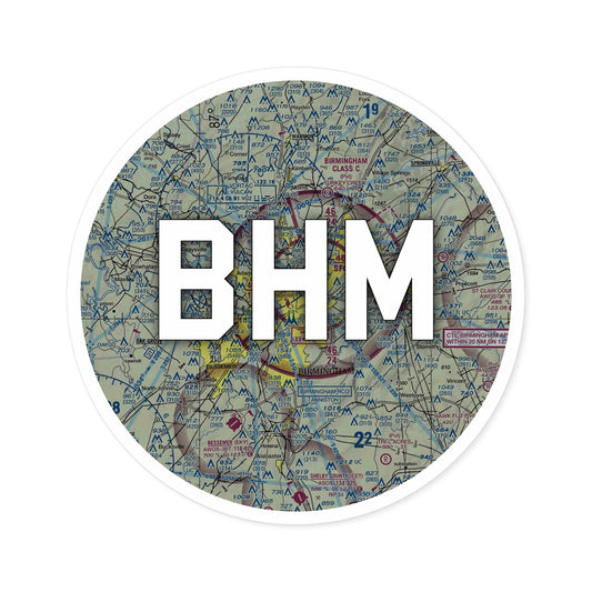 BHM Round Sticker | Birmingham-Shuttlesworth International Airport Sticker