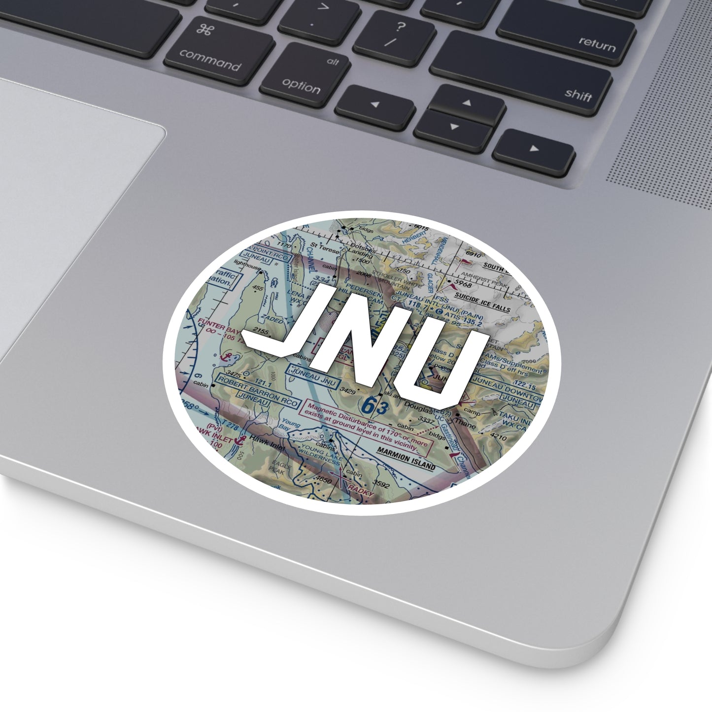 JNU Round Sticker | Juneau International Airport Sticker