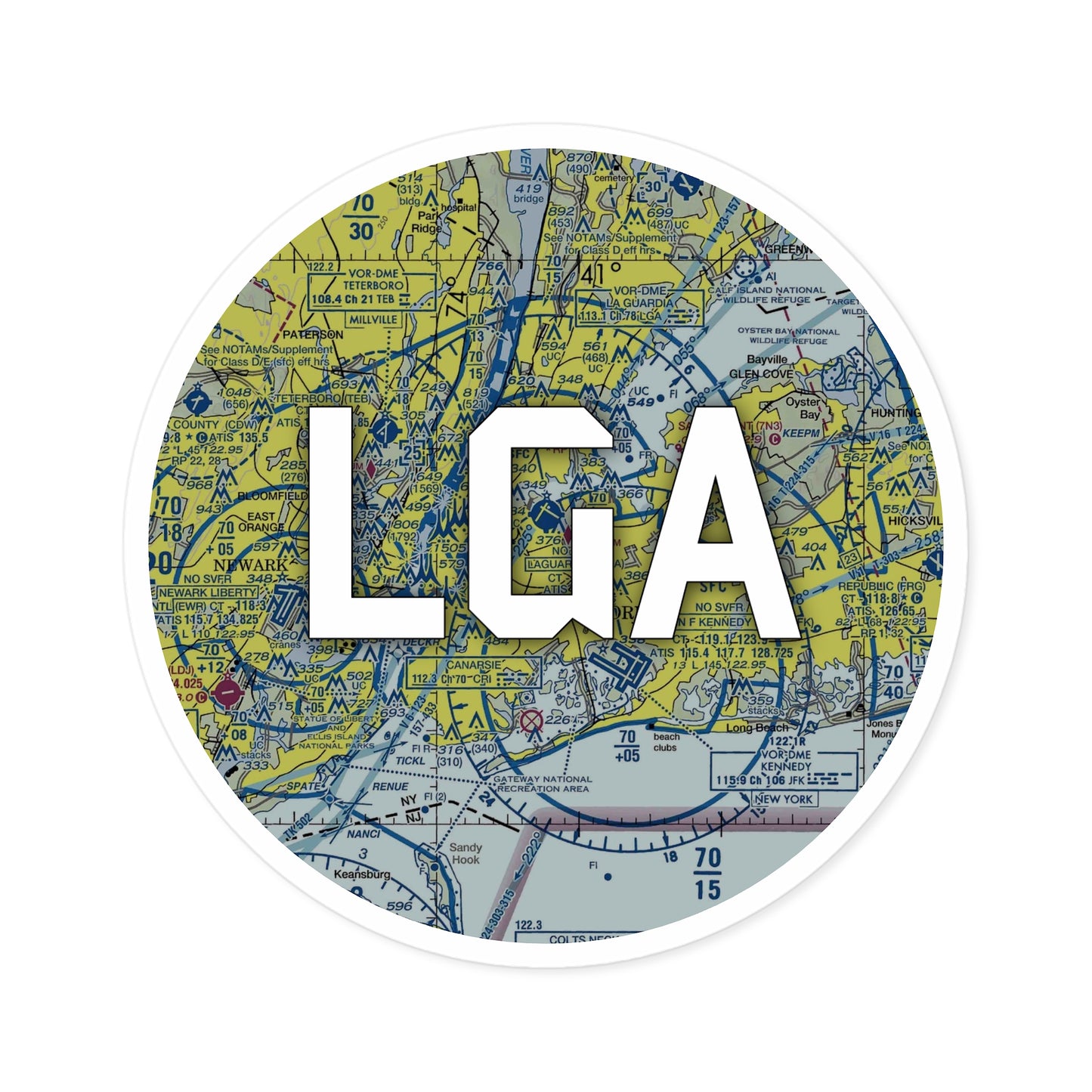 LGA Round Sticker | Laguardia Airport Sticker