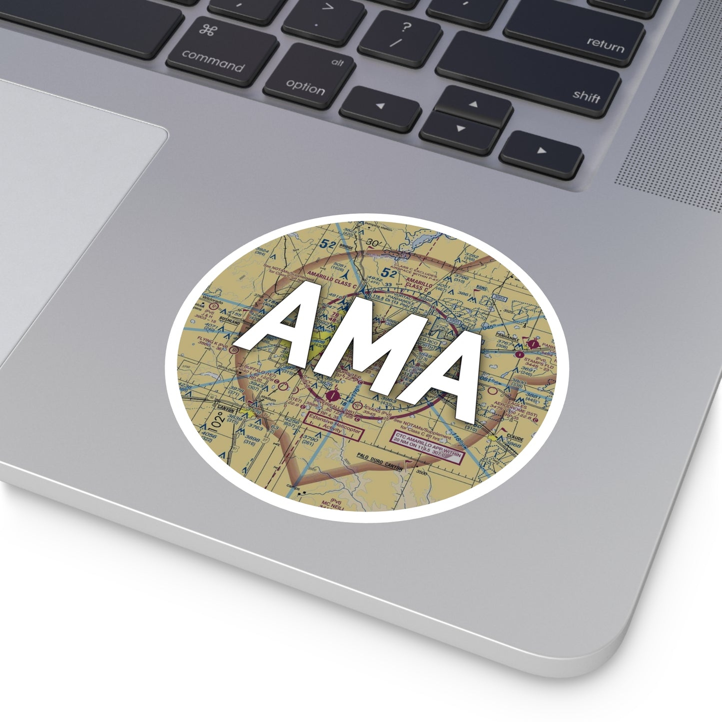 AMA Round Sticker | Rick Husband Amarillo International Airport Sticker