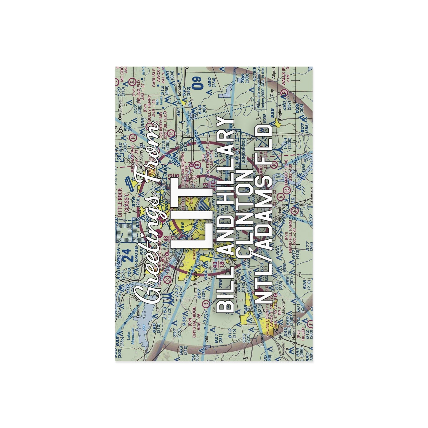 LIT Postcard | Bill and Hillary Clinton National/Adams Field Airport Card