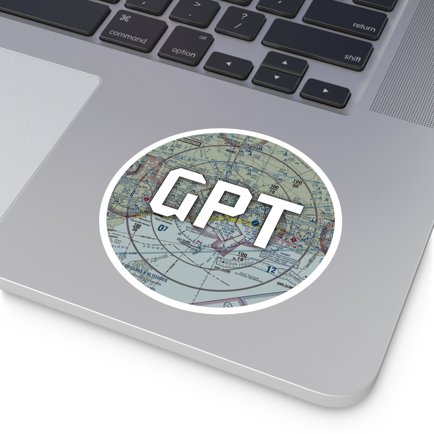 GPT Round Sticker | Gulfport-Biloxi International Airport Sticker