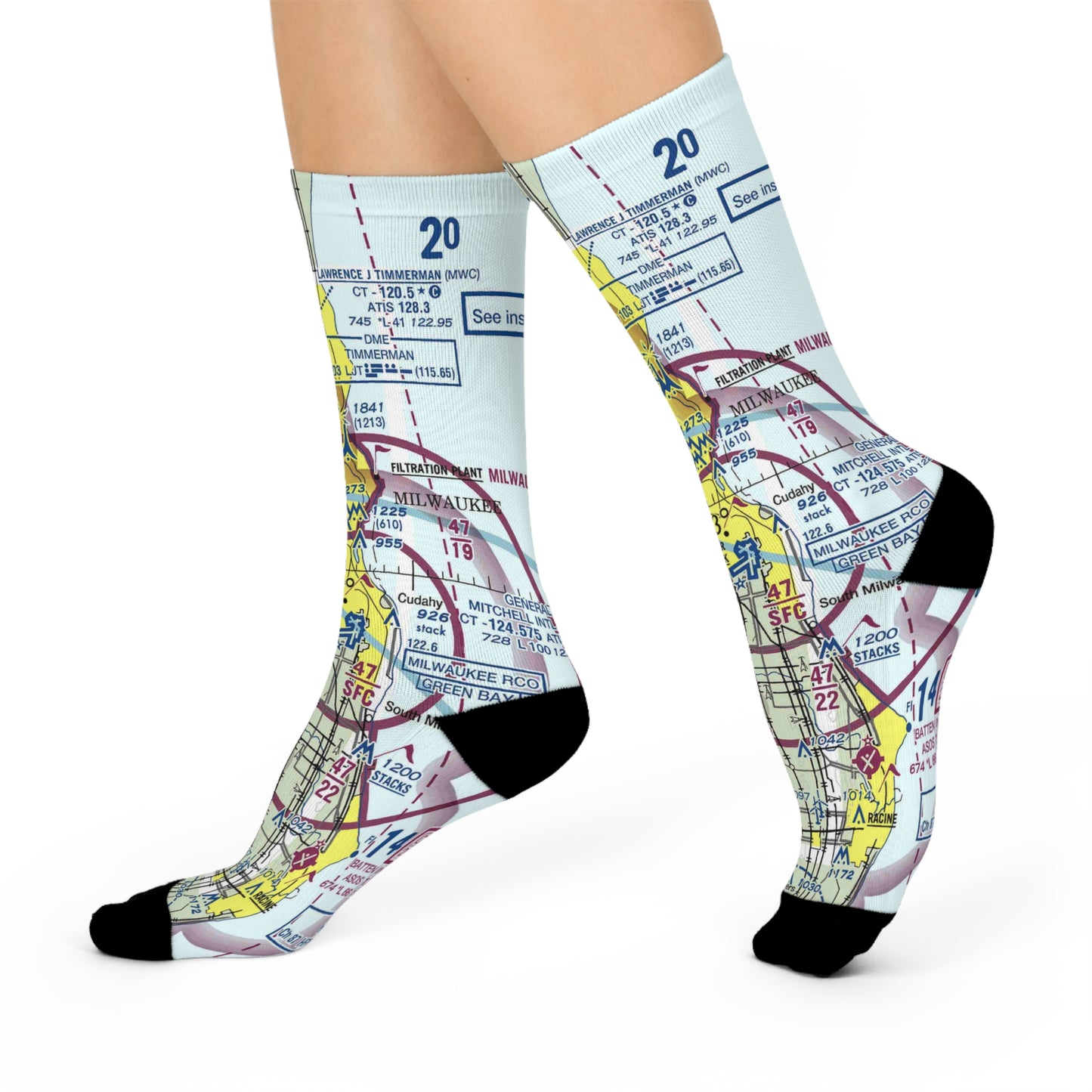 MKE Cushioned Crew Socks | General Mitchell International Airport Socks