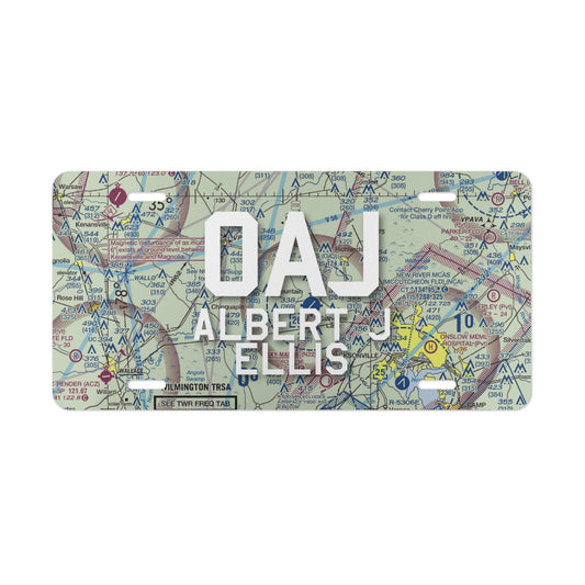 OAJ Vanity Plate | Albert J Ellis Airport Vanity Plate