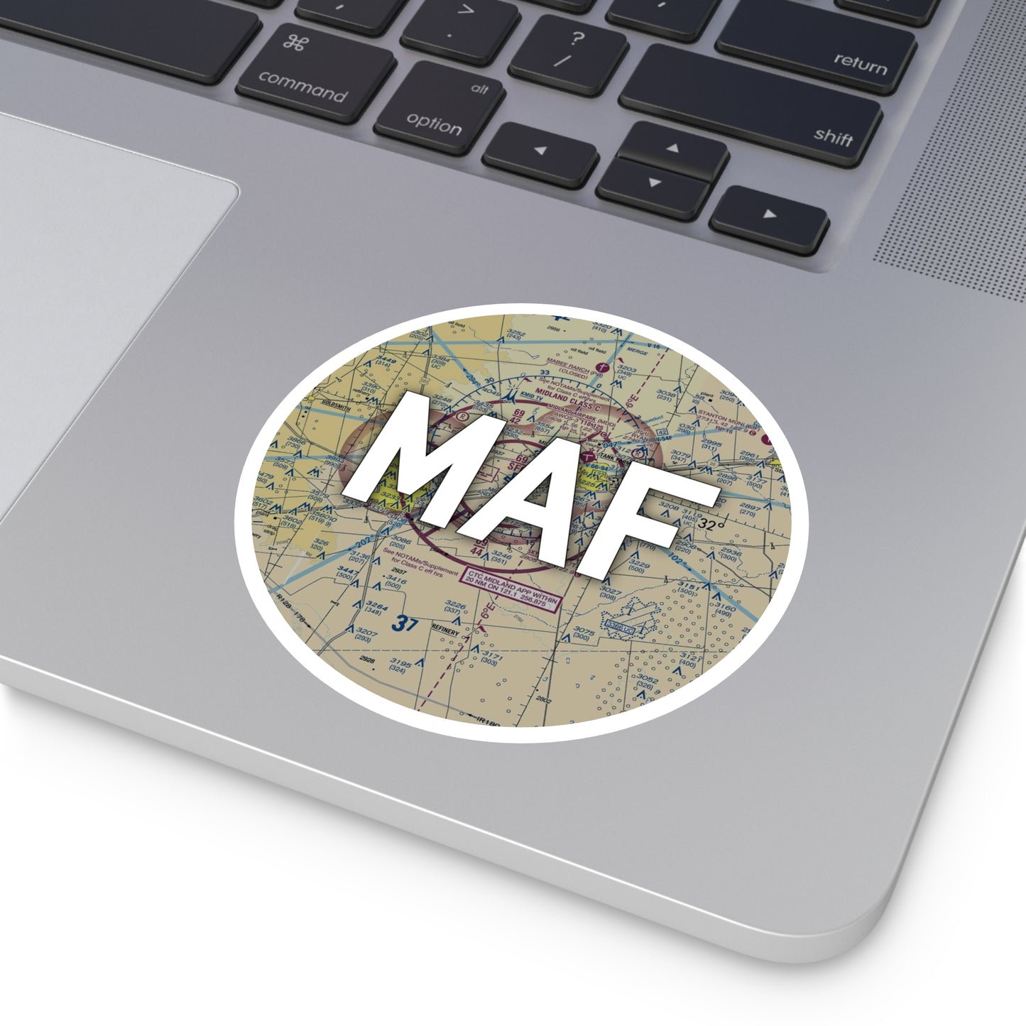 MAF Round Sticker | Midland International Air and Space Port Airport Sticker