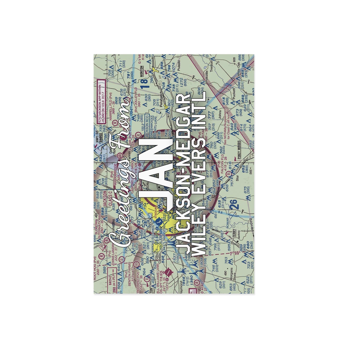 JAN Postcard | Jackson-Medgar Wiley Evers International Airport Card