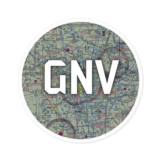 GNV Round Sticker | Gainesville Regional Airport Sticker