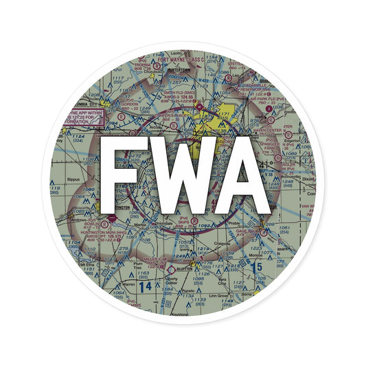 FWA Round Sticker | Fort Wayne International Airport Sticker