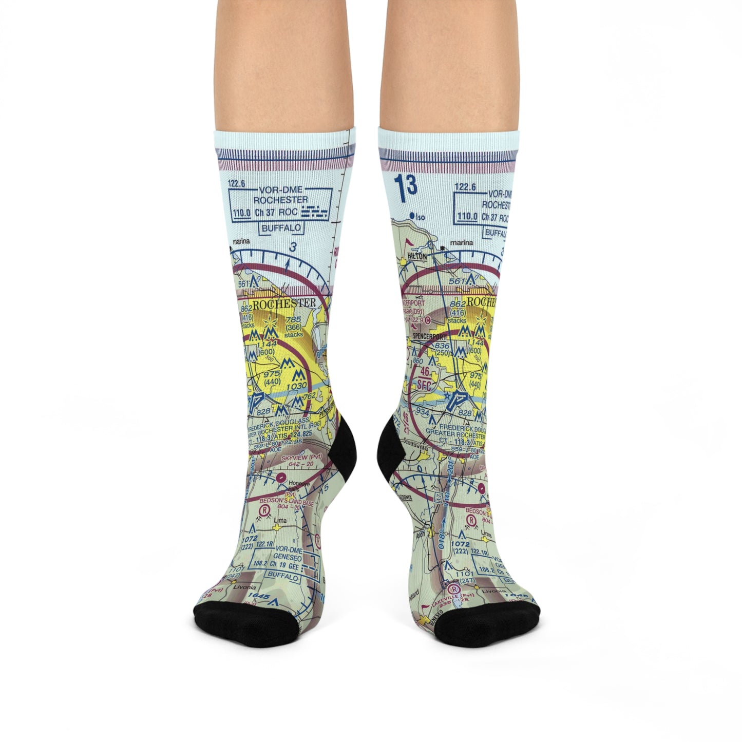 ROC Cushioned Crew Socks | Frederick Douglass/Greater Rochester International Airport Socks