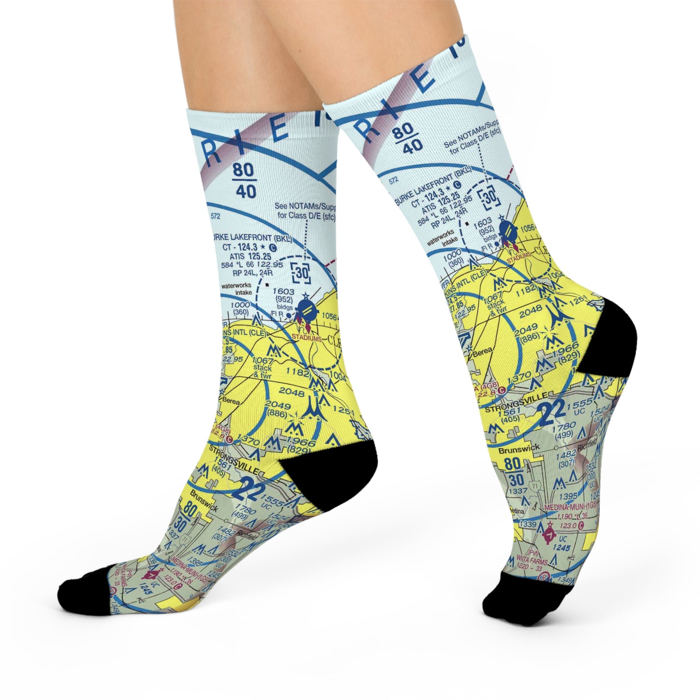 CLE Cushioned Crew Socks | Cleveland-Hopkins International Airport Socks