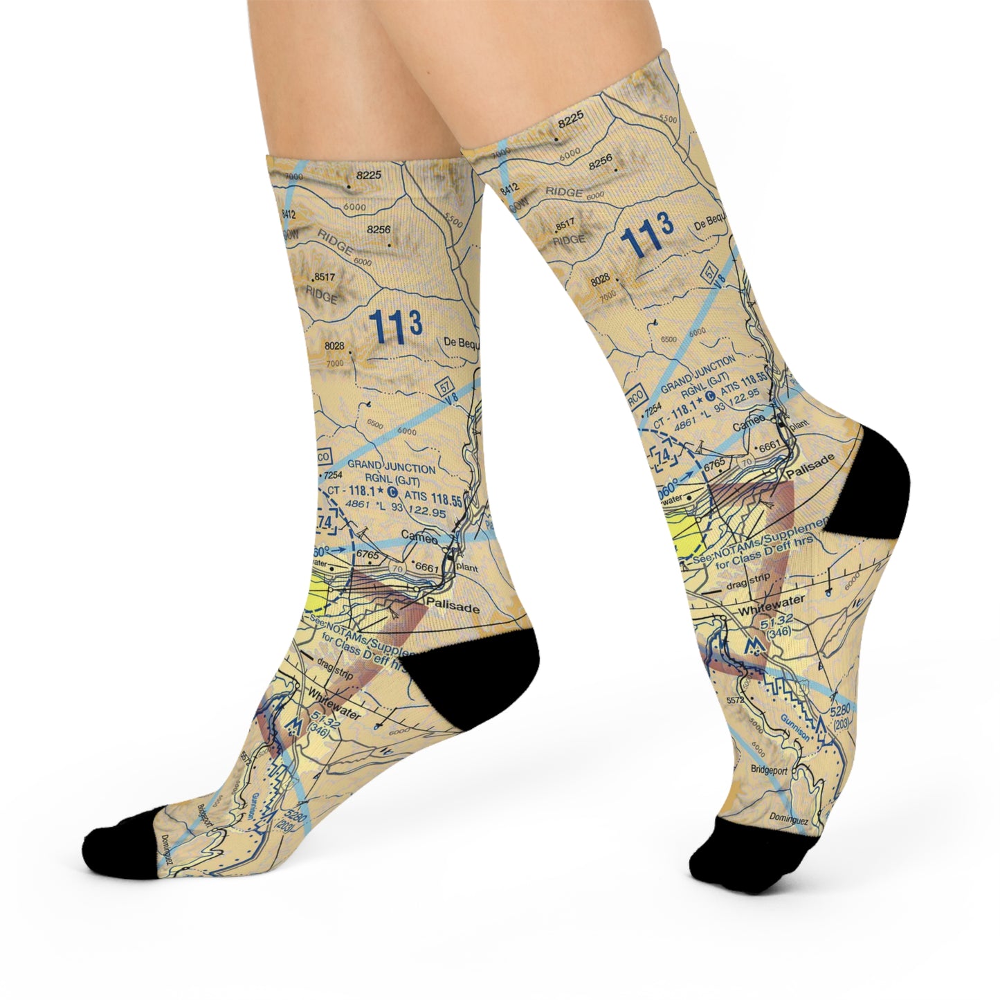 GJT Cushioned Crew Socks | Grand Junction Regional Airport Socks