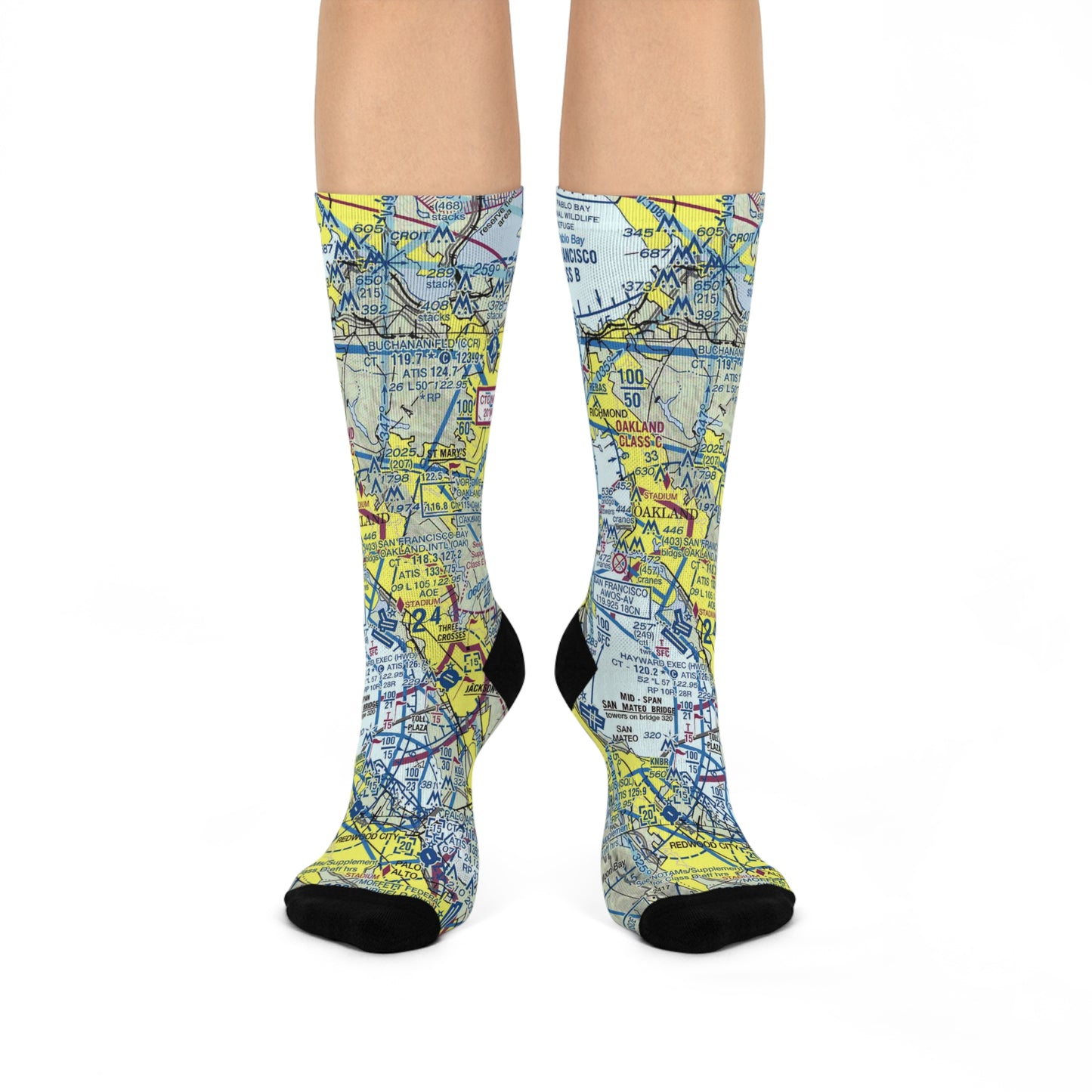 OAK Cushioned Crew Socks | San Francisco Bay Oakland International Airport Socks